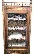 french antqiue faux bamboo armoire